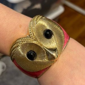 Pink owl bangle from Iris Apfel jewelry collection